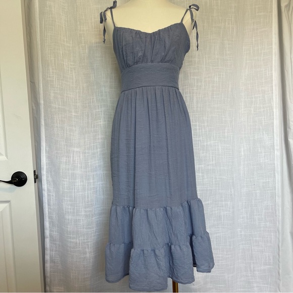 Lily Rose Dresses & Skirts - Lily Rose Small Coquette Cottagecore Tiered Fairy Dainty Light Blue Midi Dress